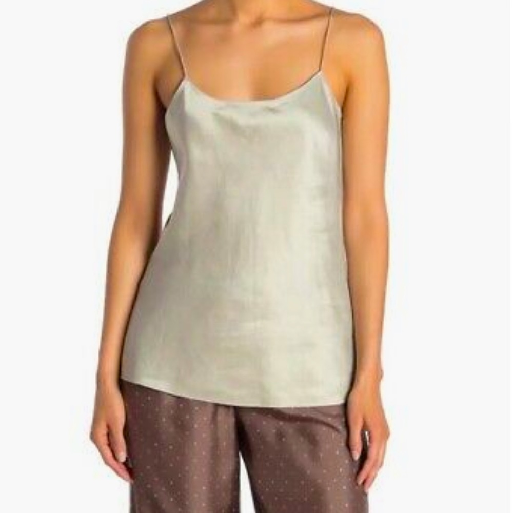 Theory Teah Camisole Linen Sheen Silver Fog
